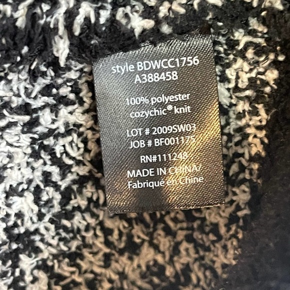 Barefoot Dreams CozyChic Black Seaside Crew-Neck Pullover Fair Isle Size M - Picture 11 of 12